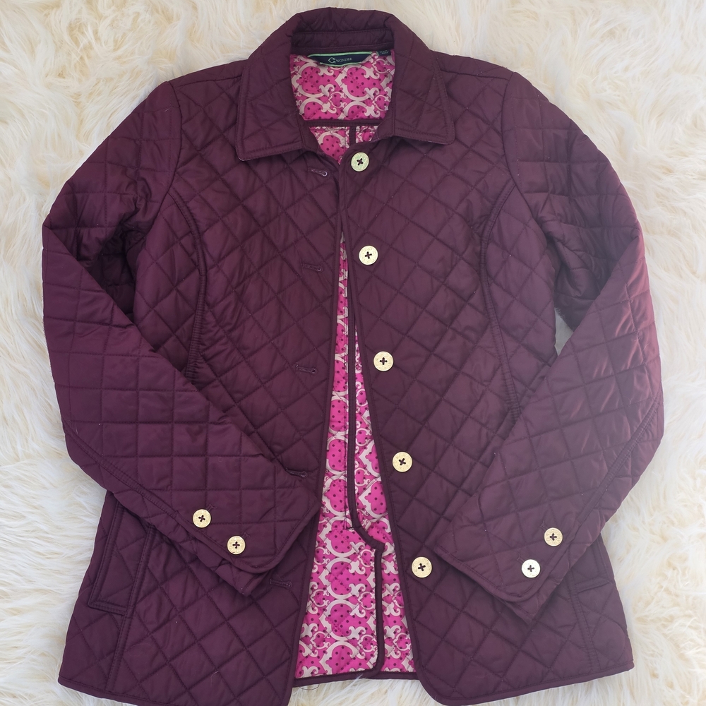 C. Wonder XXS Quilted Burgundy Jacket with Gold Buttons